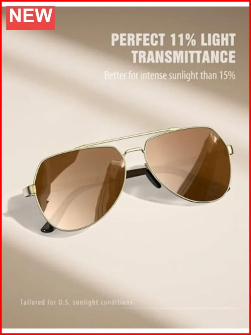 Polarized Aviator Sunglasses with Spring Hinge Metal Frame UV400 Protection
